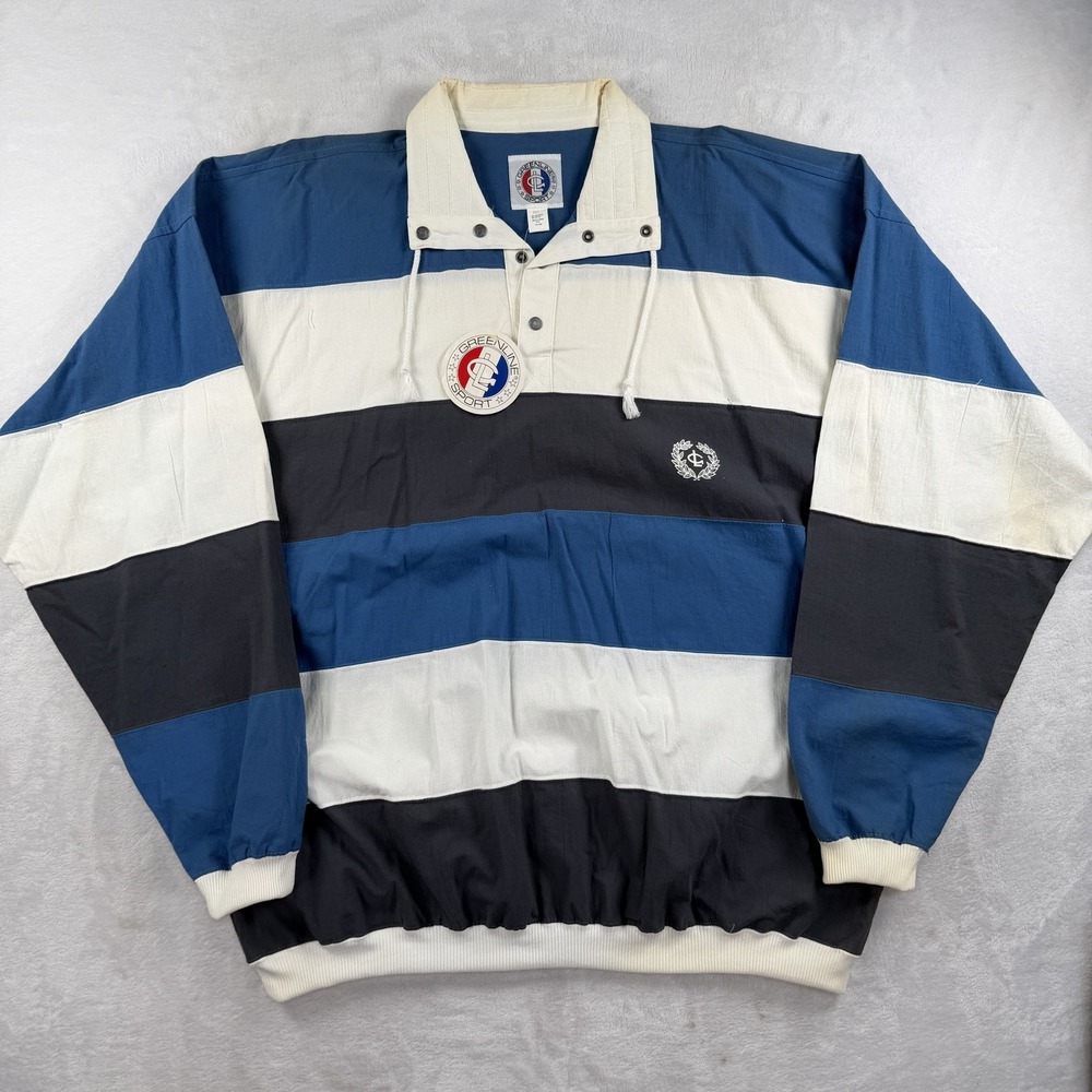 Vintage 90s Greenline International Polo Rugby Shirt Mens 2XT Yachting Nautical